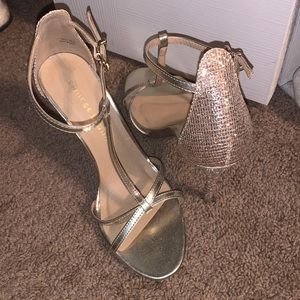 Gold sparkly heels